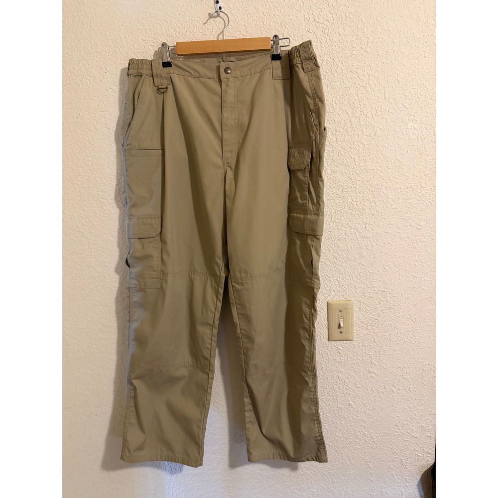 5.11 Tactical Mens Khaki Ripstop Cargo Pants Size 40x30 Tan Work Hiking Trousers